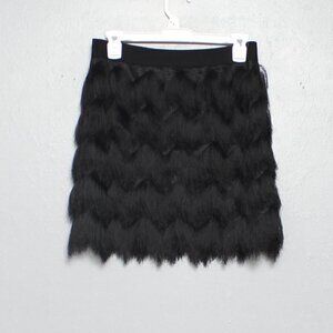 Studio M nwt black daphne fringe mini skirt